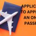 APPLICATION TO APPLY FOR AN ONLINE PASSPORT